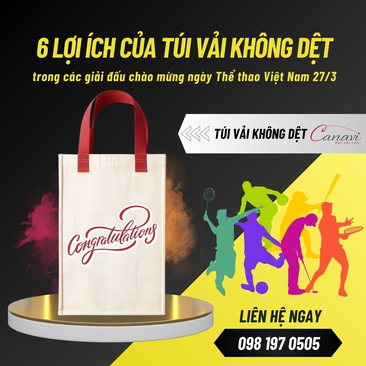 6 lợi ích nổi bật của túi vải không dệt trong các giải đấu thể thao