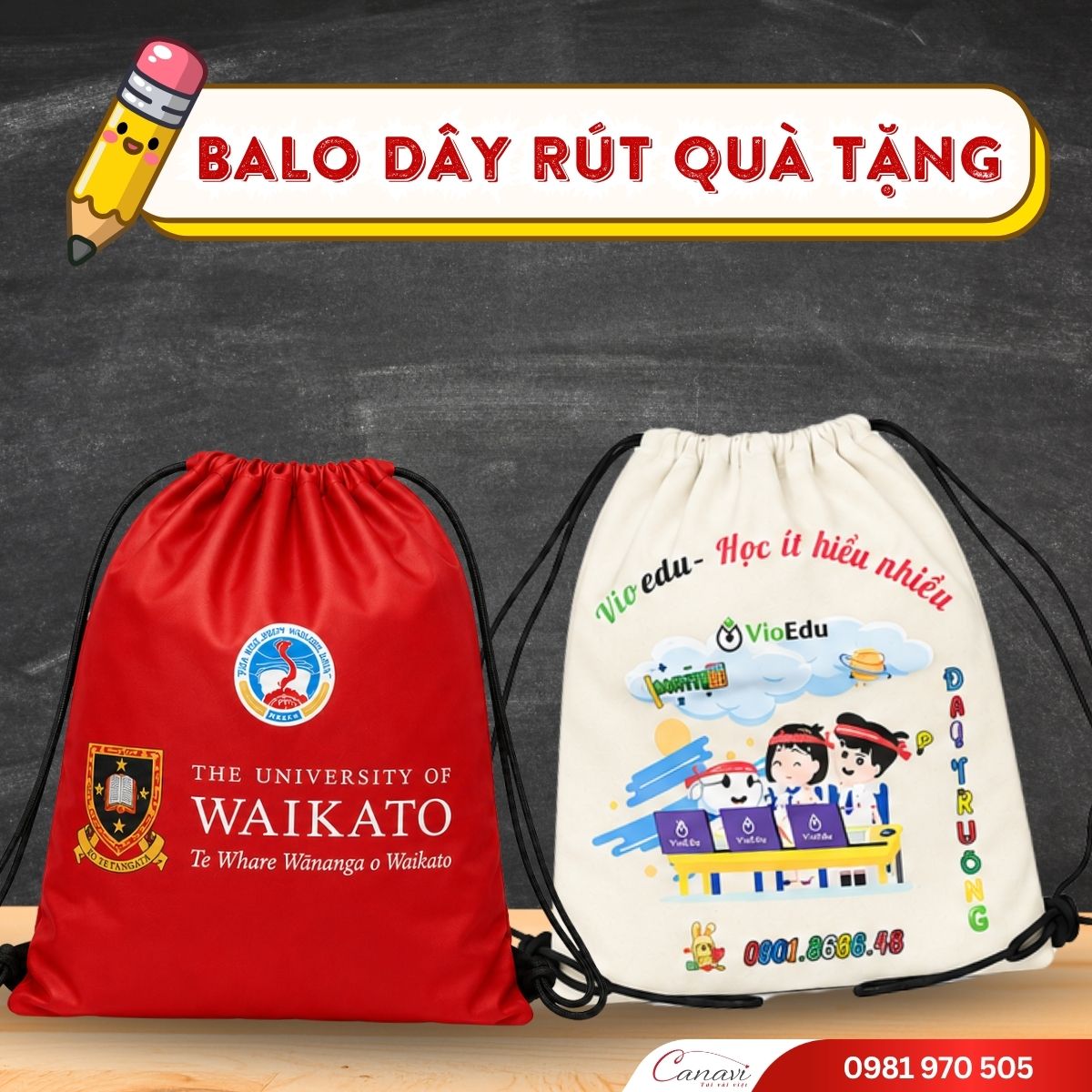 ba lô dây rút quà tặng