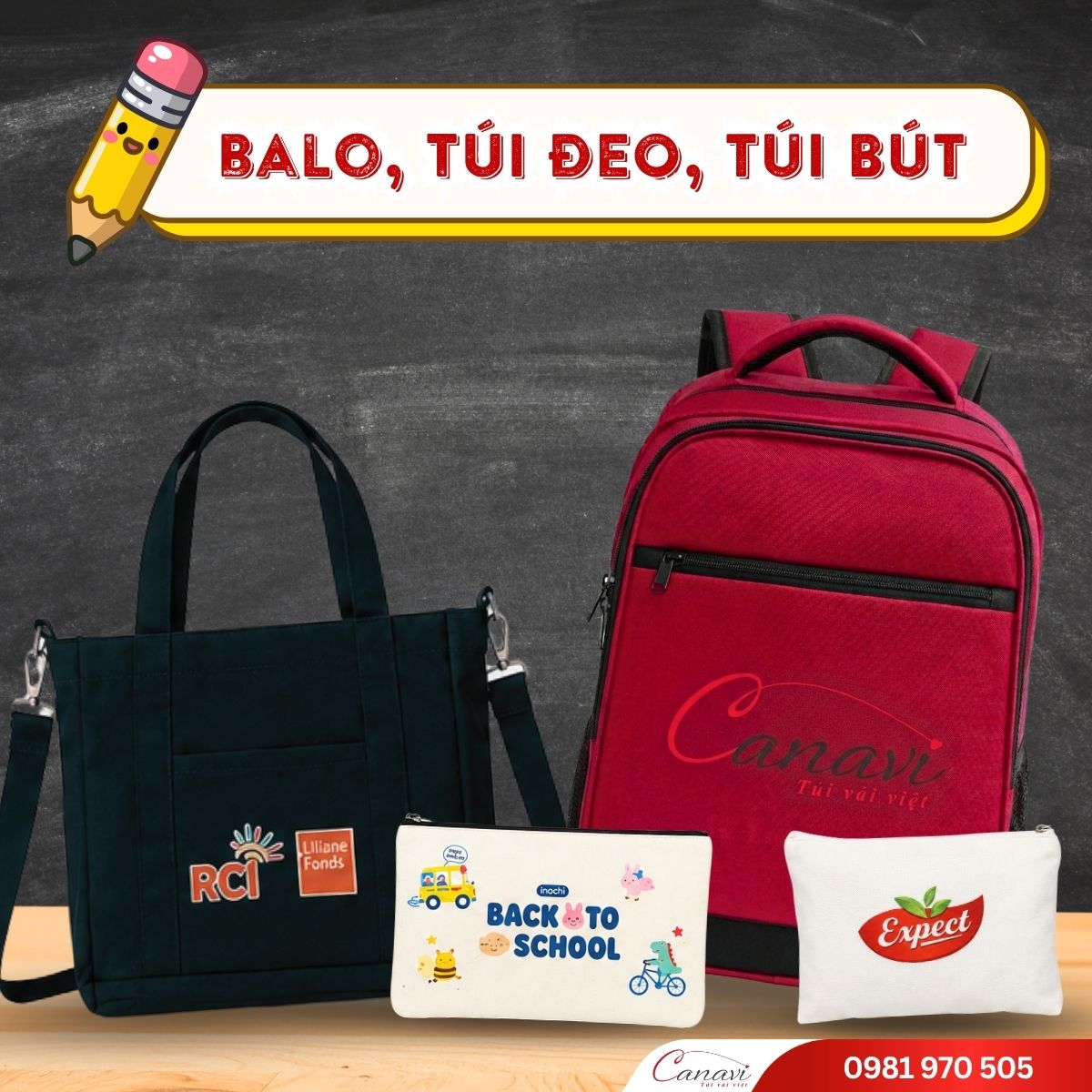 balo túi đeo túi bút