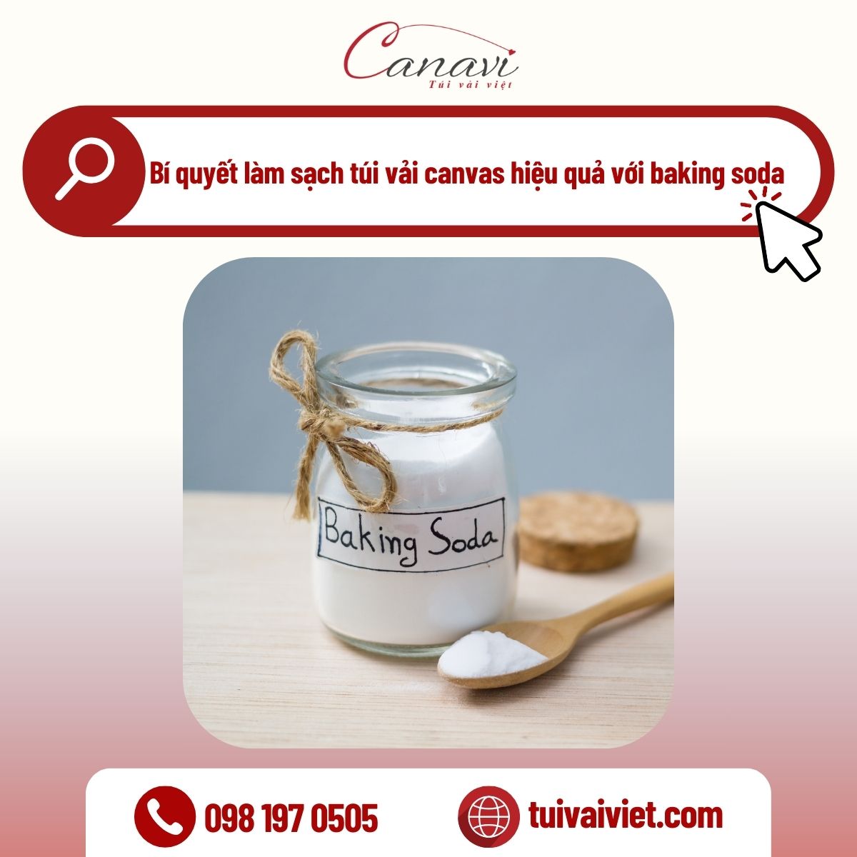 Bí quyết làm sạch túi vải canvas hiệu quả bằng baking soda