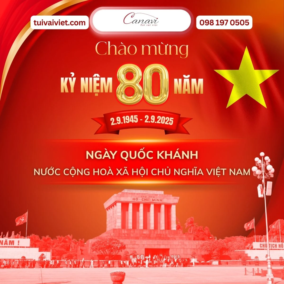 Canavi chào mừng kỷ niệm Quốc khánh 2/9/1945 - 2/9/2025