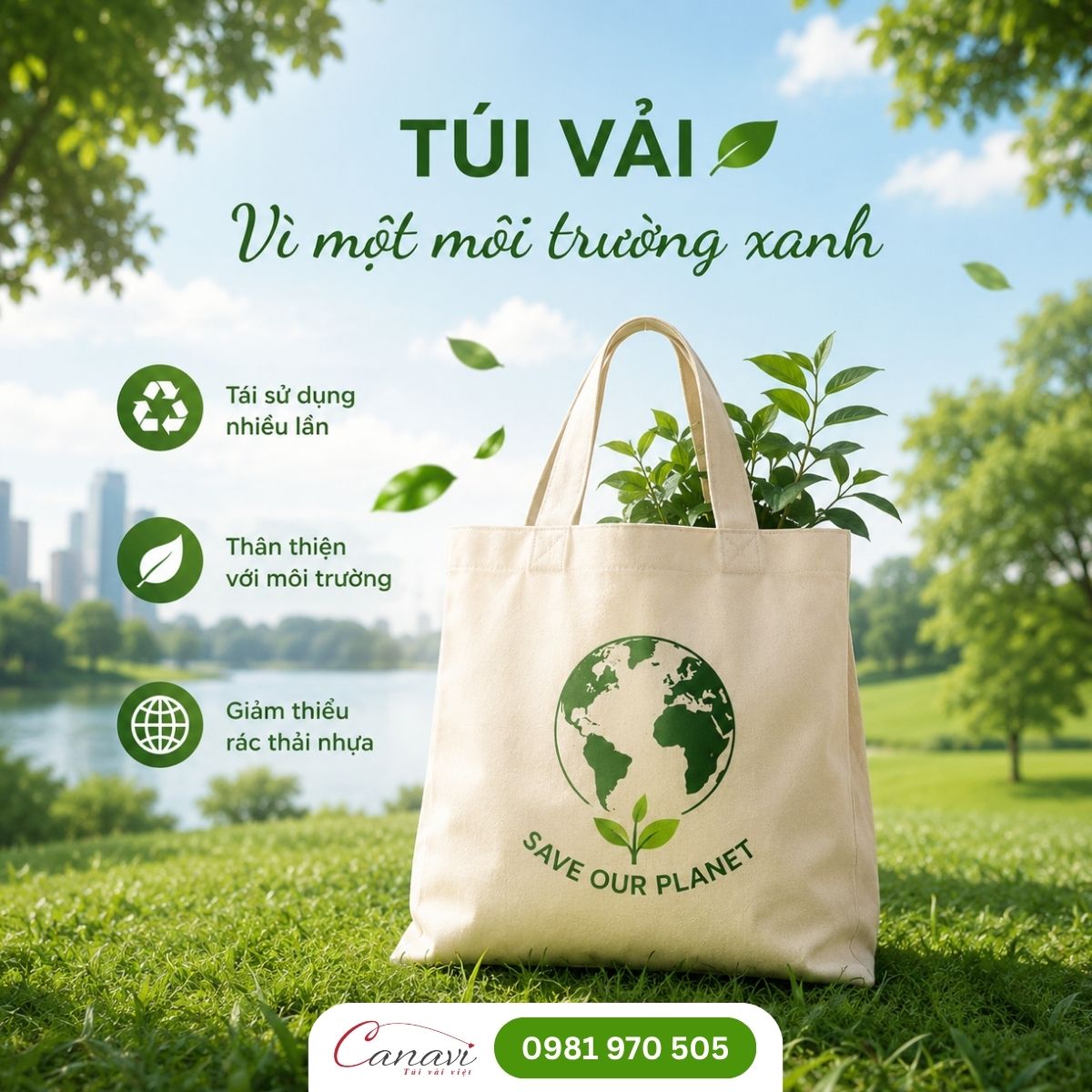 Chọn túi vải để giảm tác động xấu đến môi trường