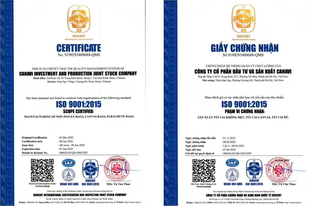chứng nhận iso 900 2015