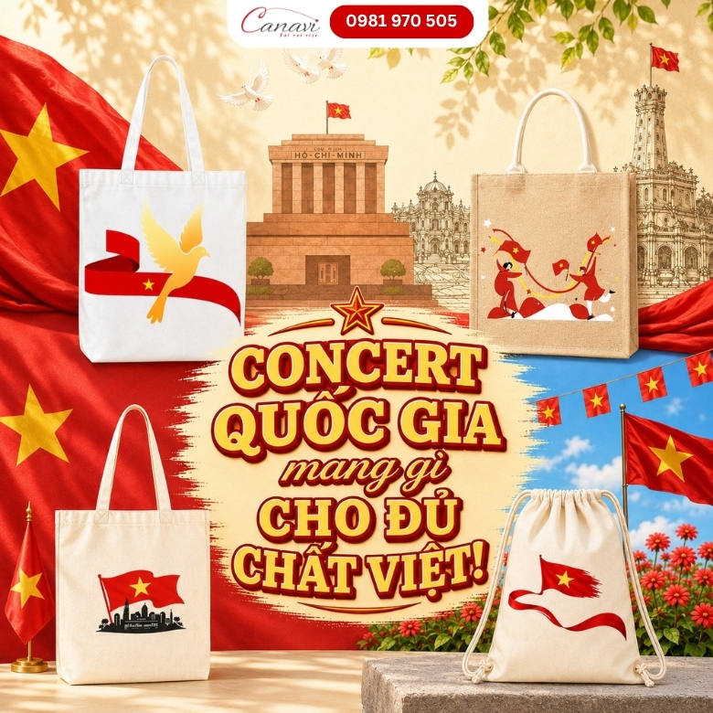 concert quốc gia và bộ sưu tập túi vải canavi 
