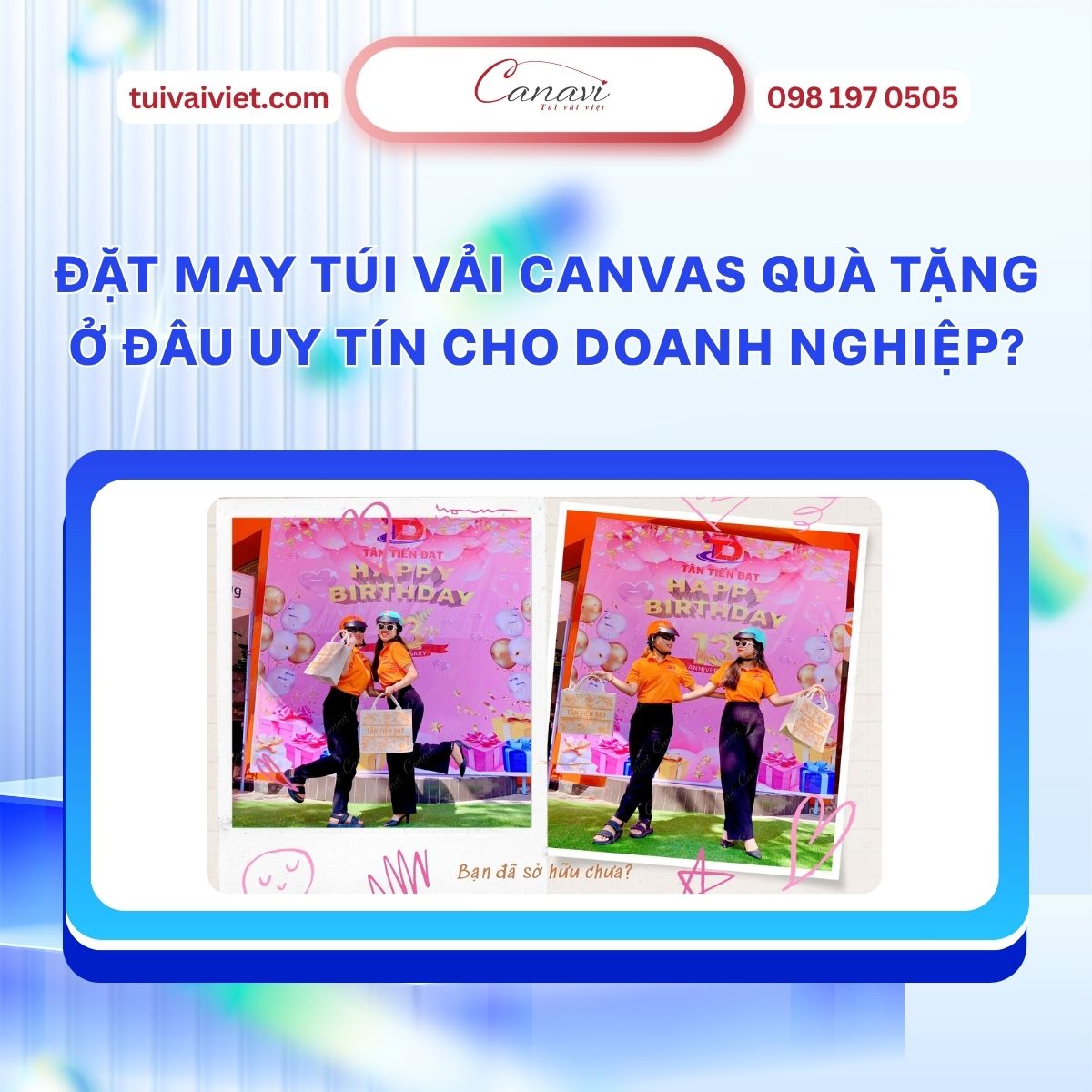 Đặt may túi vải canvas quà tặng ở đâu uy tín cho doanh nghiệp?