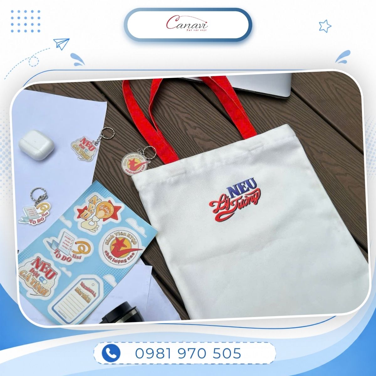 Túi canvas NEU – Quà tặng sinh viên