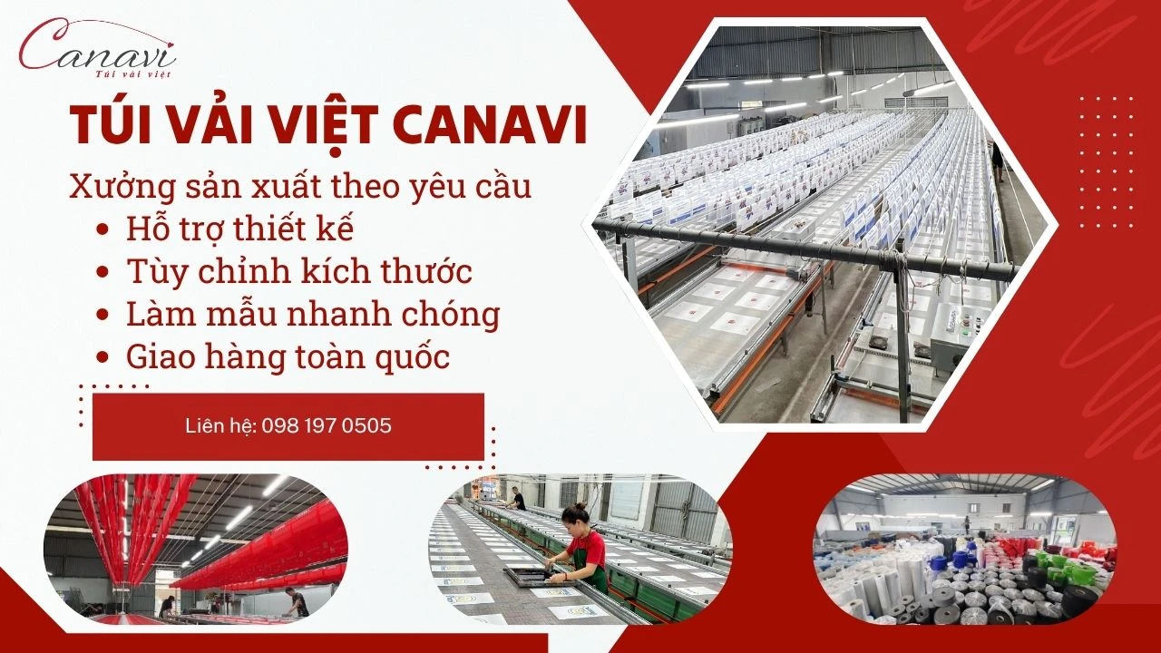 Xưởng may in túi vải theo yêu cầu doanh nghiệp