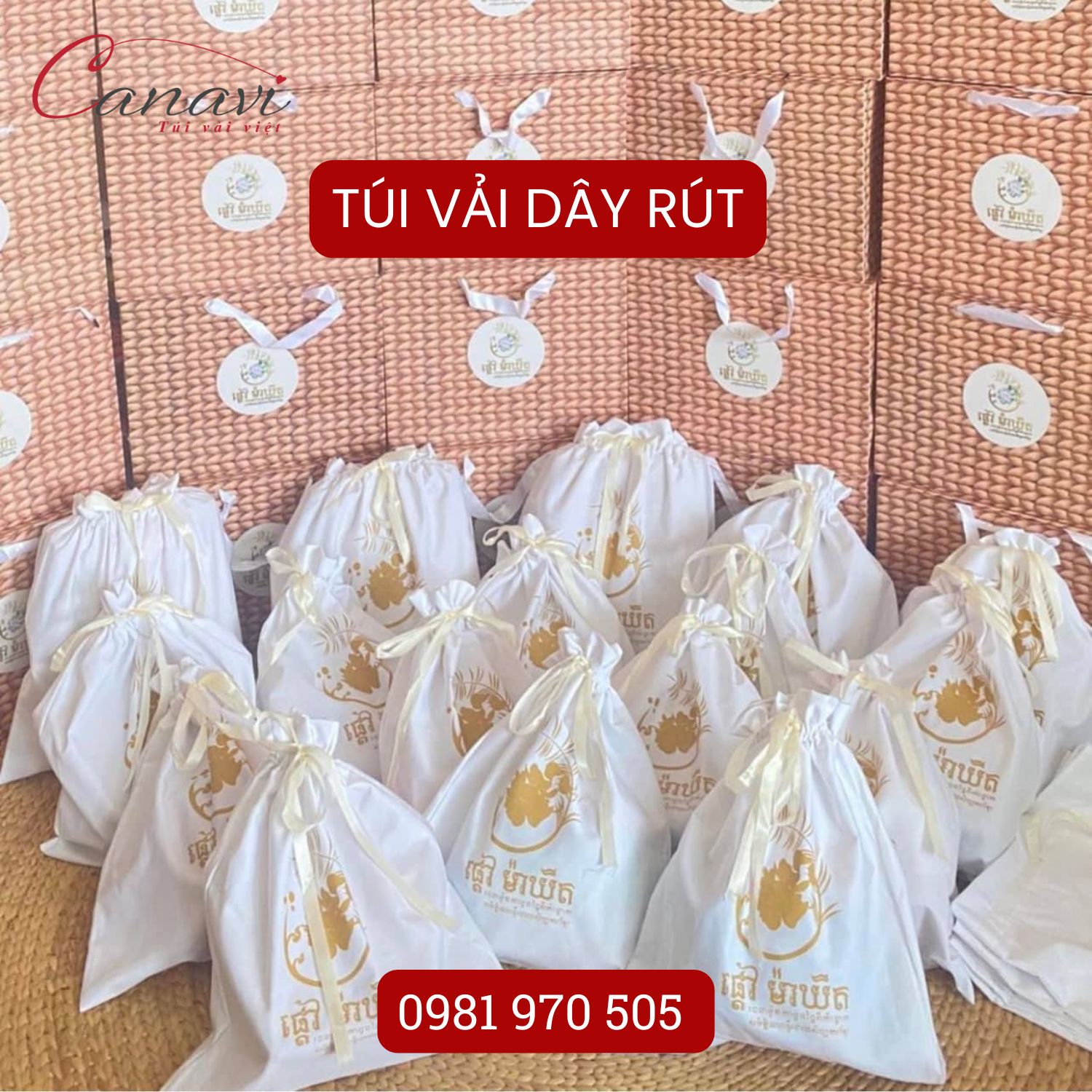 Túi vải dây rút