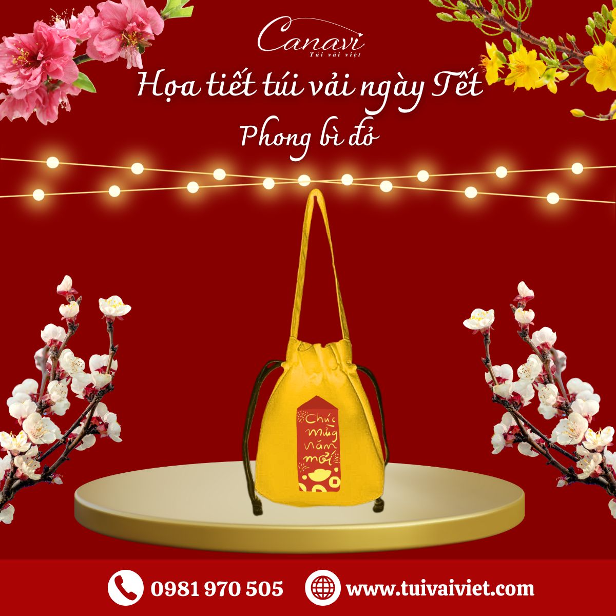 họa tiết túi đựng quà tết phong bì đỏ