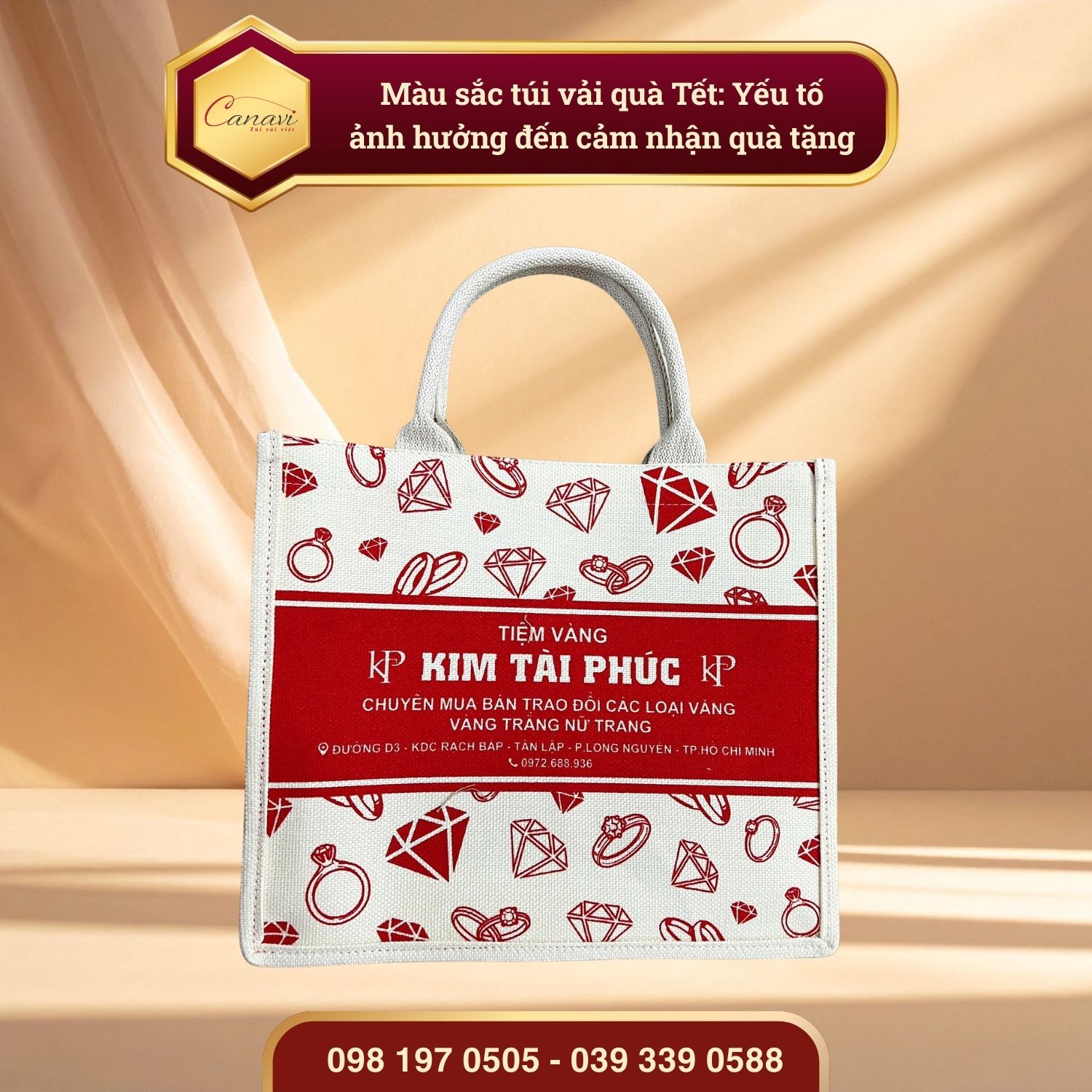 Màu sắc túi vải quà Tết: Yếu tố ảnh hưởng mạnh đến cảm nhận quà tặng