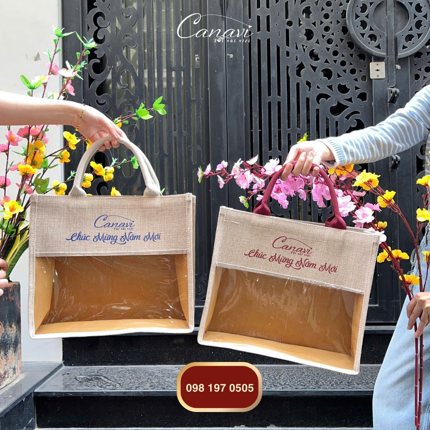 Mẫu túi vải đay quà tặng cho set quà Tết 2026 cao cấp