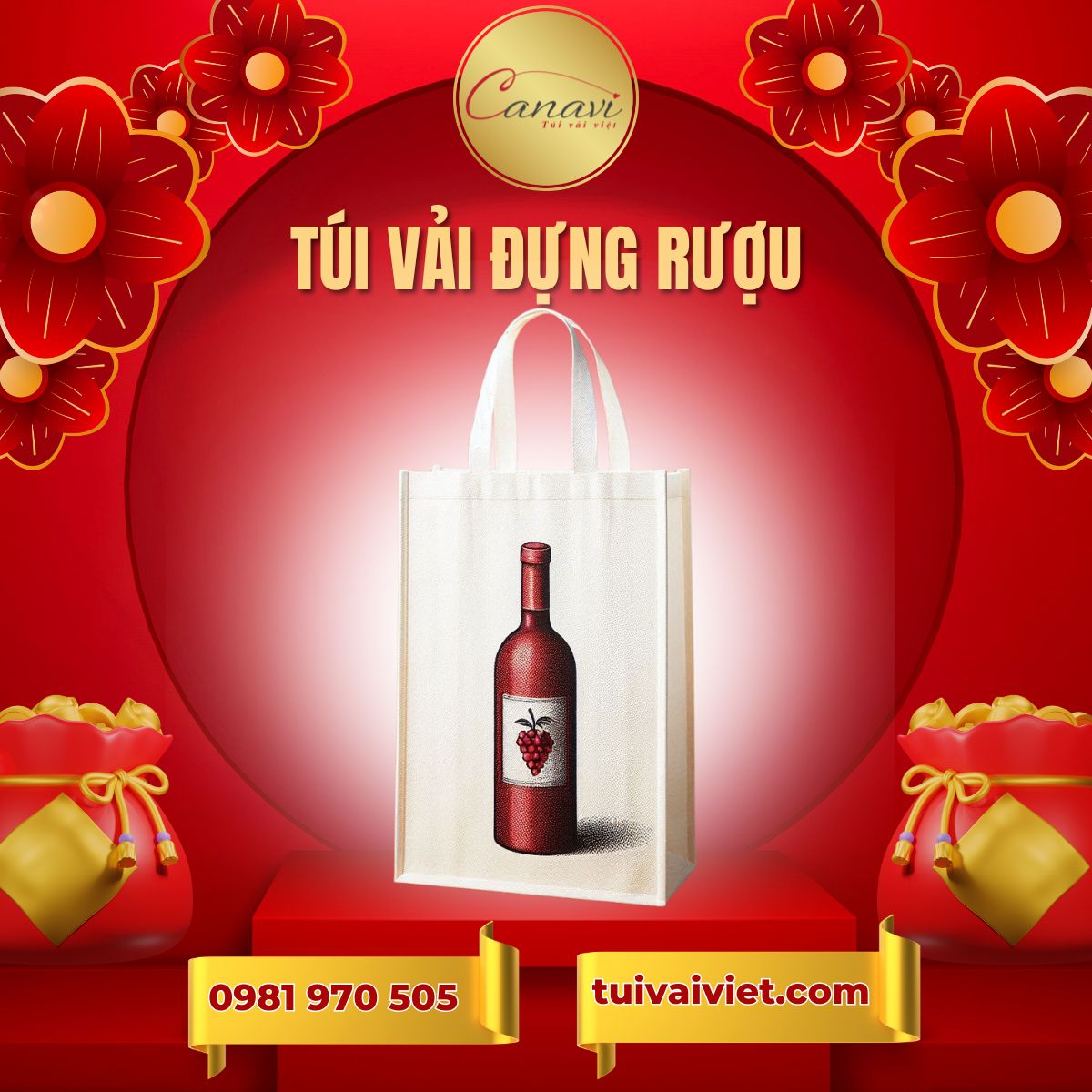 túi vải đựng rượu