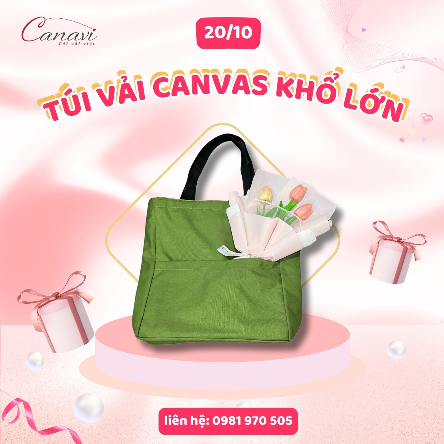 Túi vải canvas khổ lớn