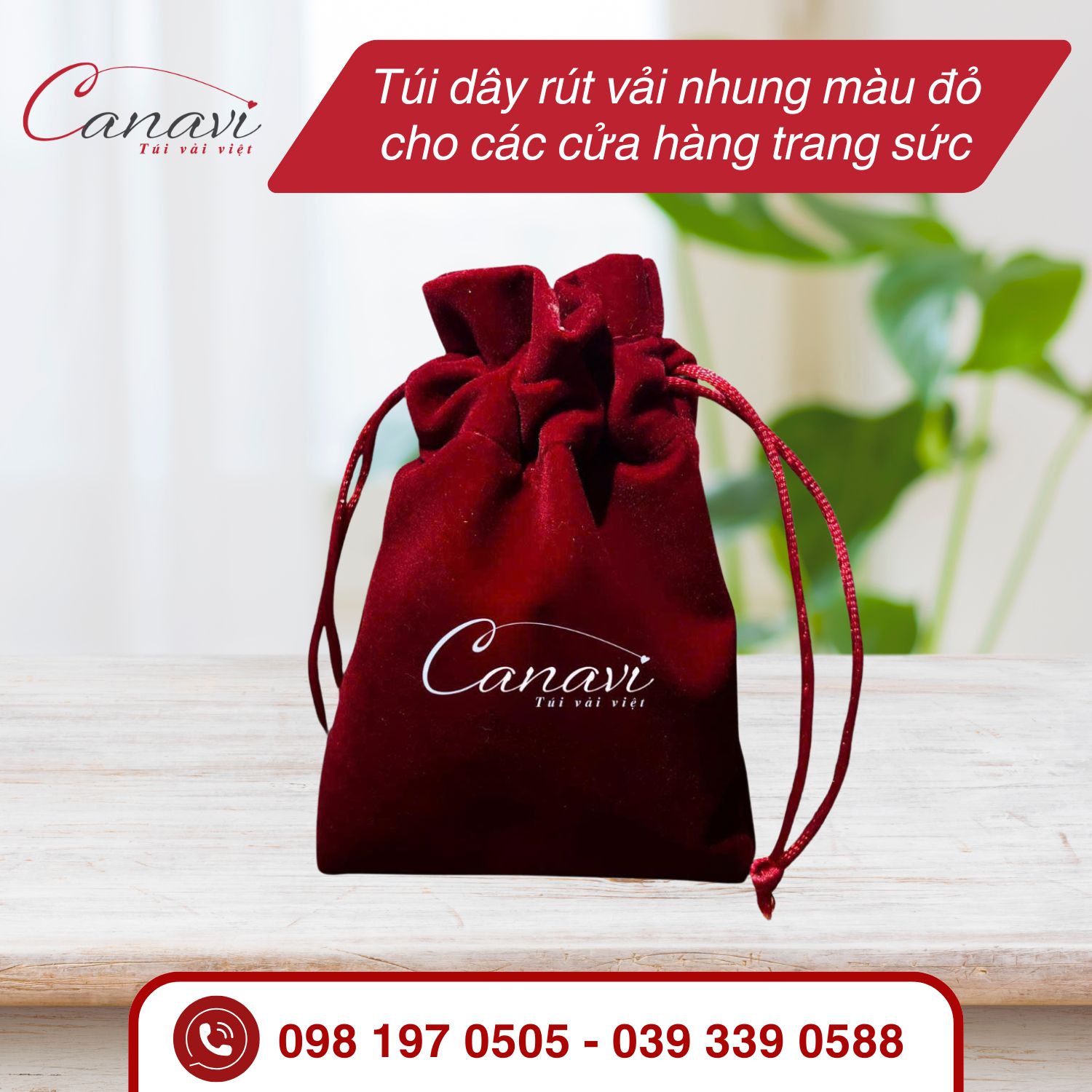 Túi vải dây rút: Phù hợp quà Tết nhỏ gọn, trang sức, quà tặng kèm