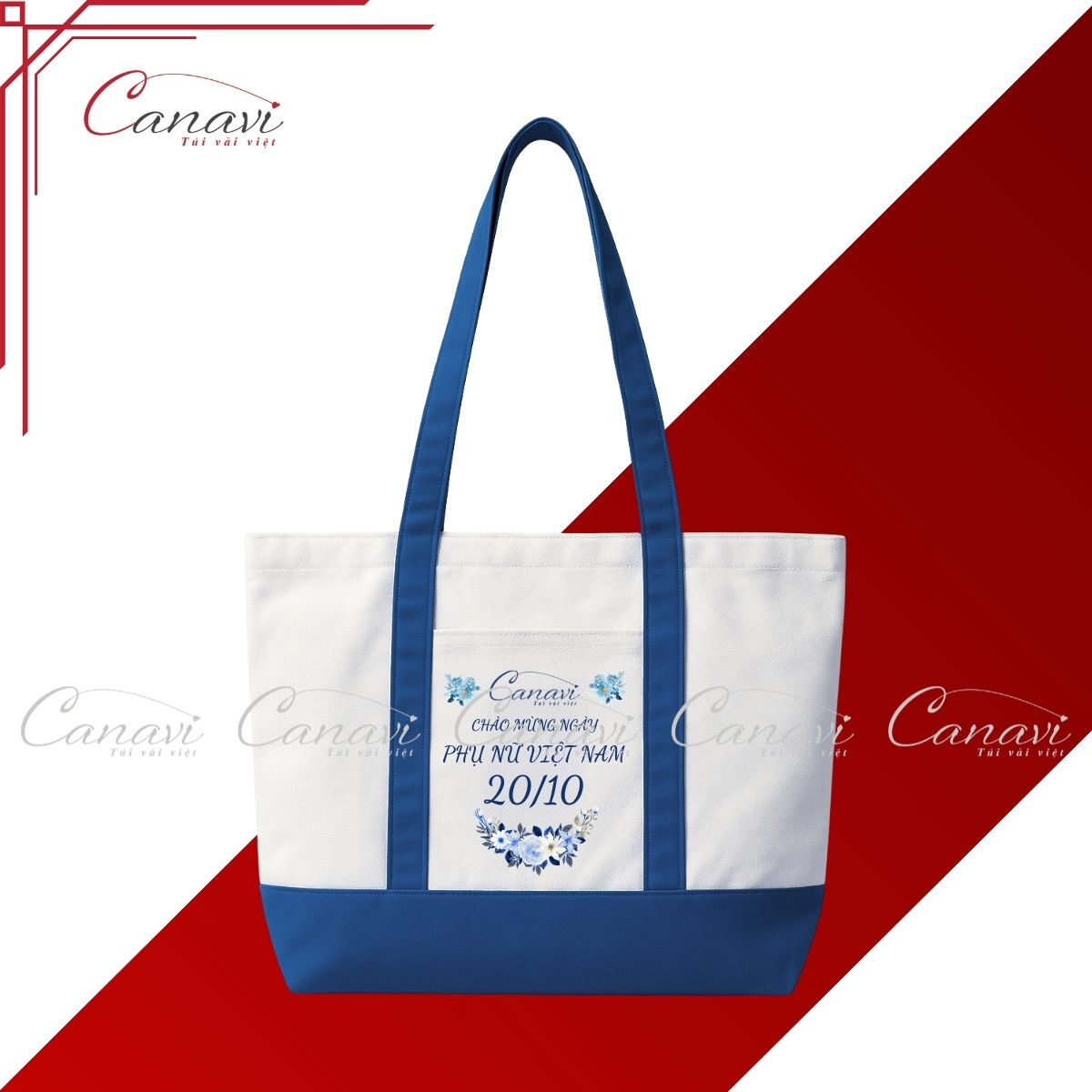 Túi Vải Bố TVB19 - Sắc Xanh Dương Thanh Lịch Cho Ngày Phụ Nữ Việt Nam 20/10