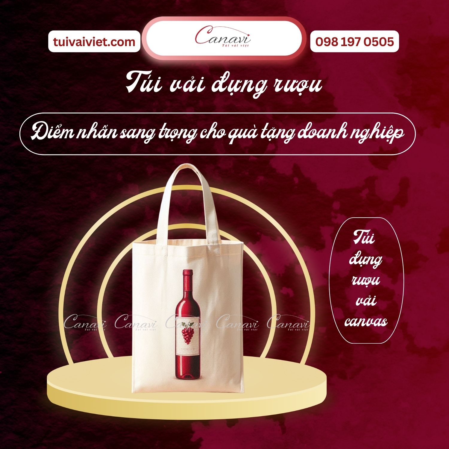 Túi vải bố đựng rượu đa dạng