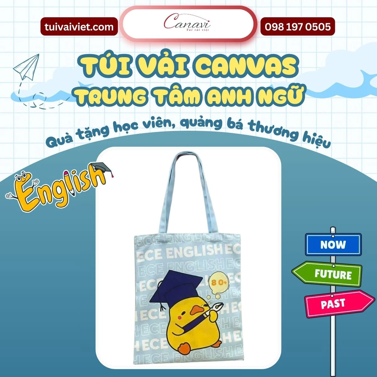 xưởng may in túi vải canvas trực tiếp Canavi