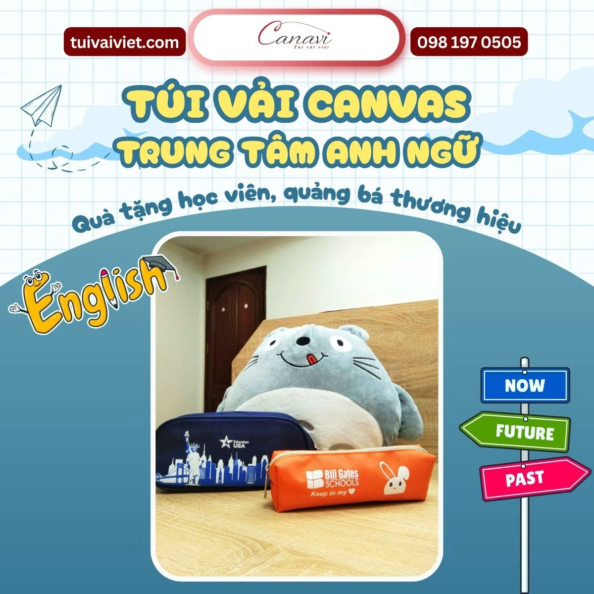túi vải bố Công cụ quảng bá thương hiệu cho các trung tâm