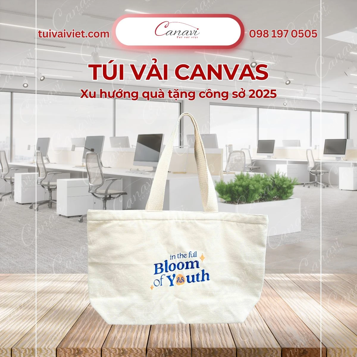 Túi vải canvas - quà tặng hữu ích cho nhân viên văn phòng