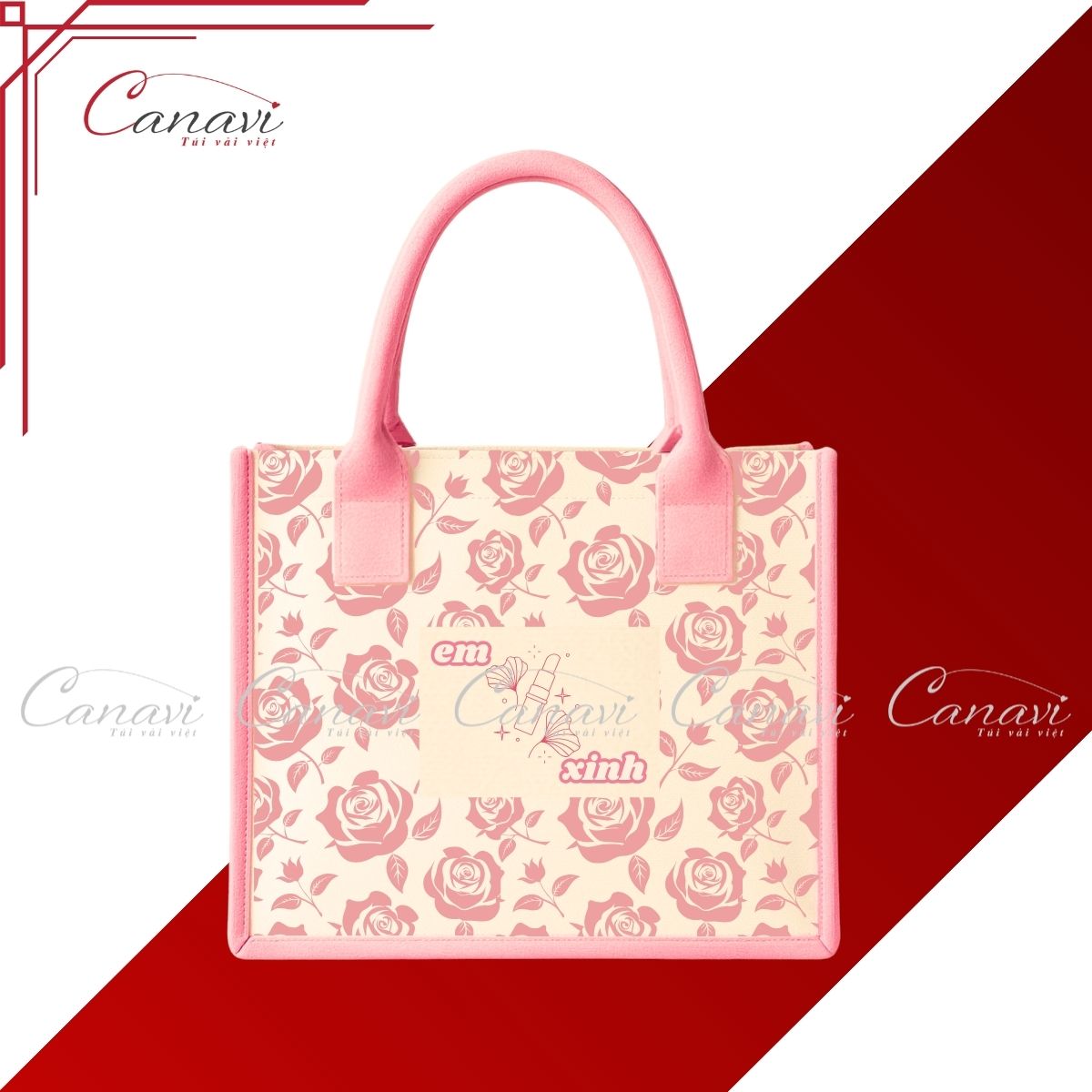 Túi Vải Đay TVD18 - Sắc Hồng Hiện Đại Trong Bộ Sưu Tập “4 Nàng” Chào Mừng 20/10