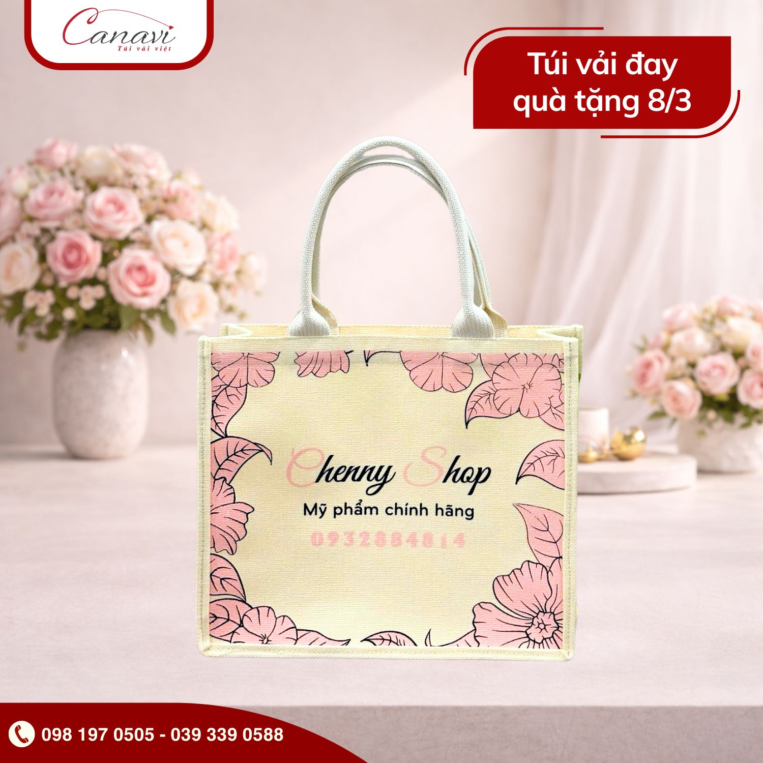 Màu sắc túi vải 8/3 tinh tế, dễ dùng