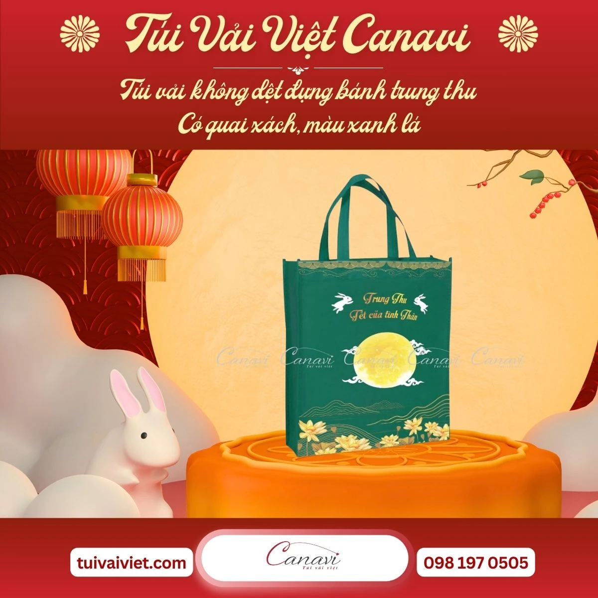 Túi vải không dệt có quai xách tiện lợi, chắc chắn