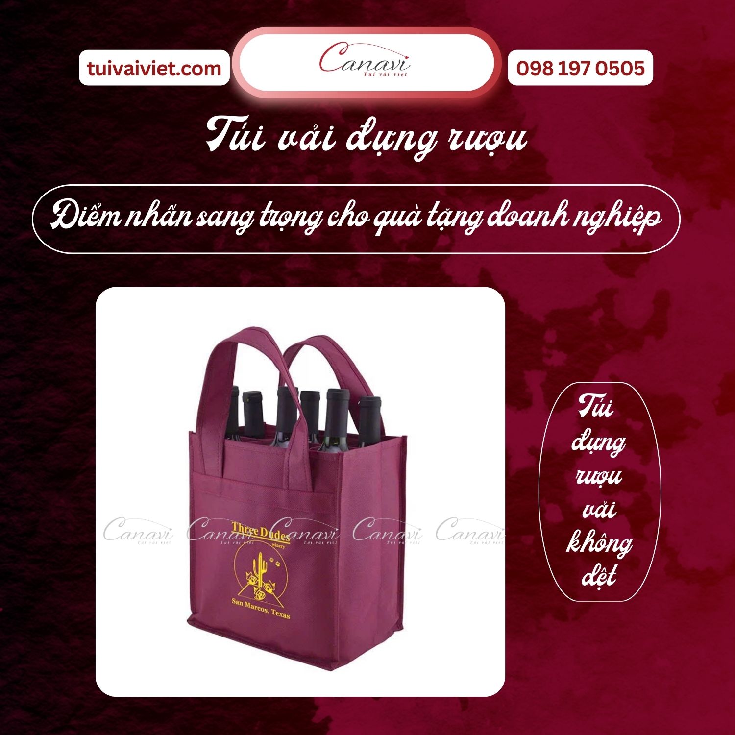 Túi vải không dệt đựng rượu - giải pháp tiết kiệm chi phí