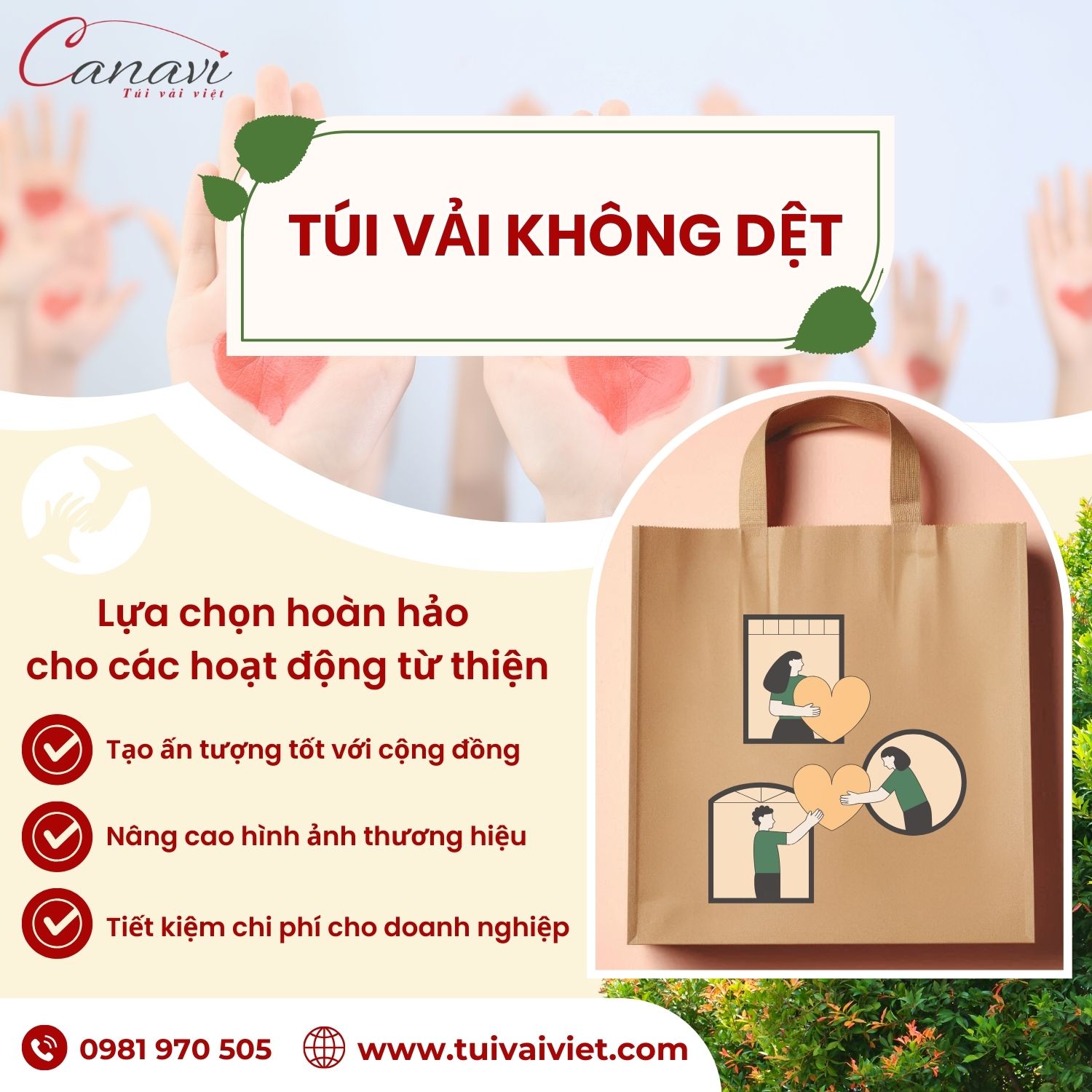 Cách chọn túi vải không dệt phù hợp cho hoạt động thiện nguyện