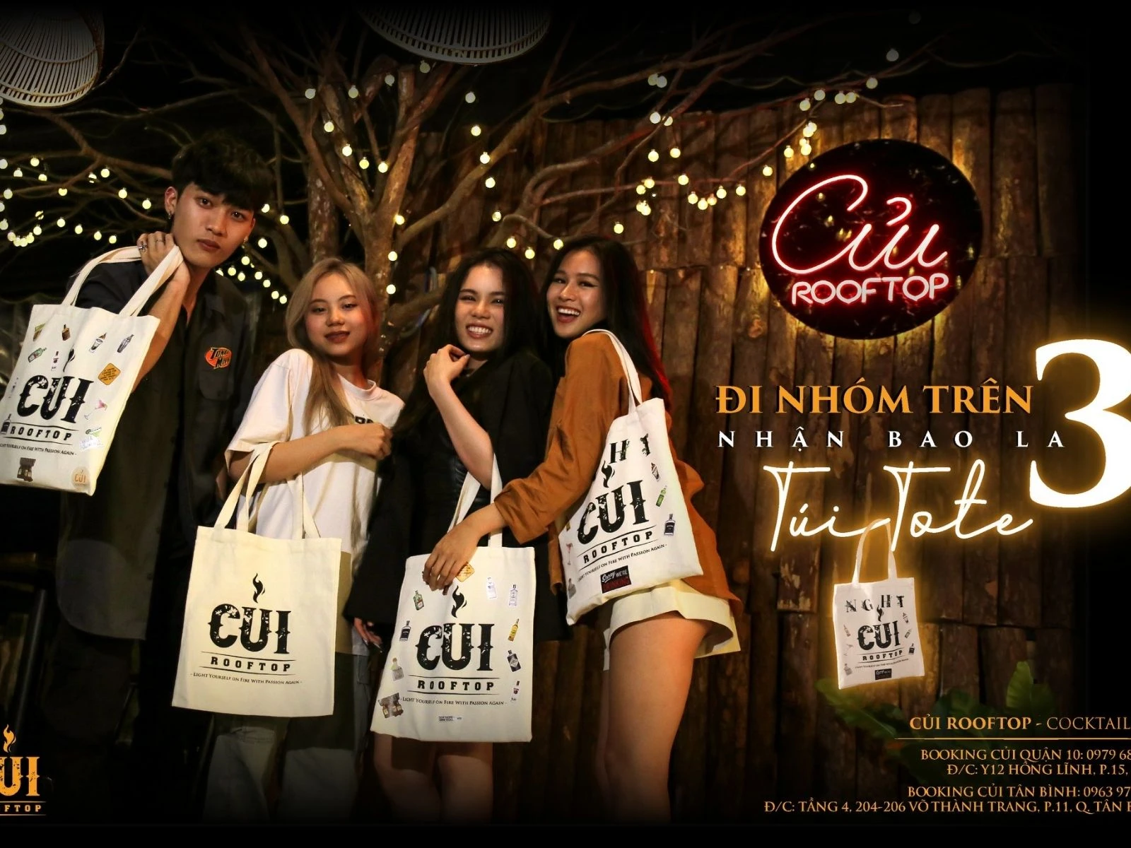 Túi vải tote giá rẻ cho rooftop Củi