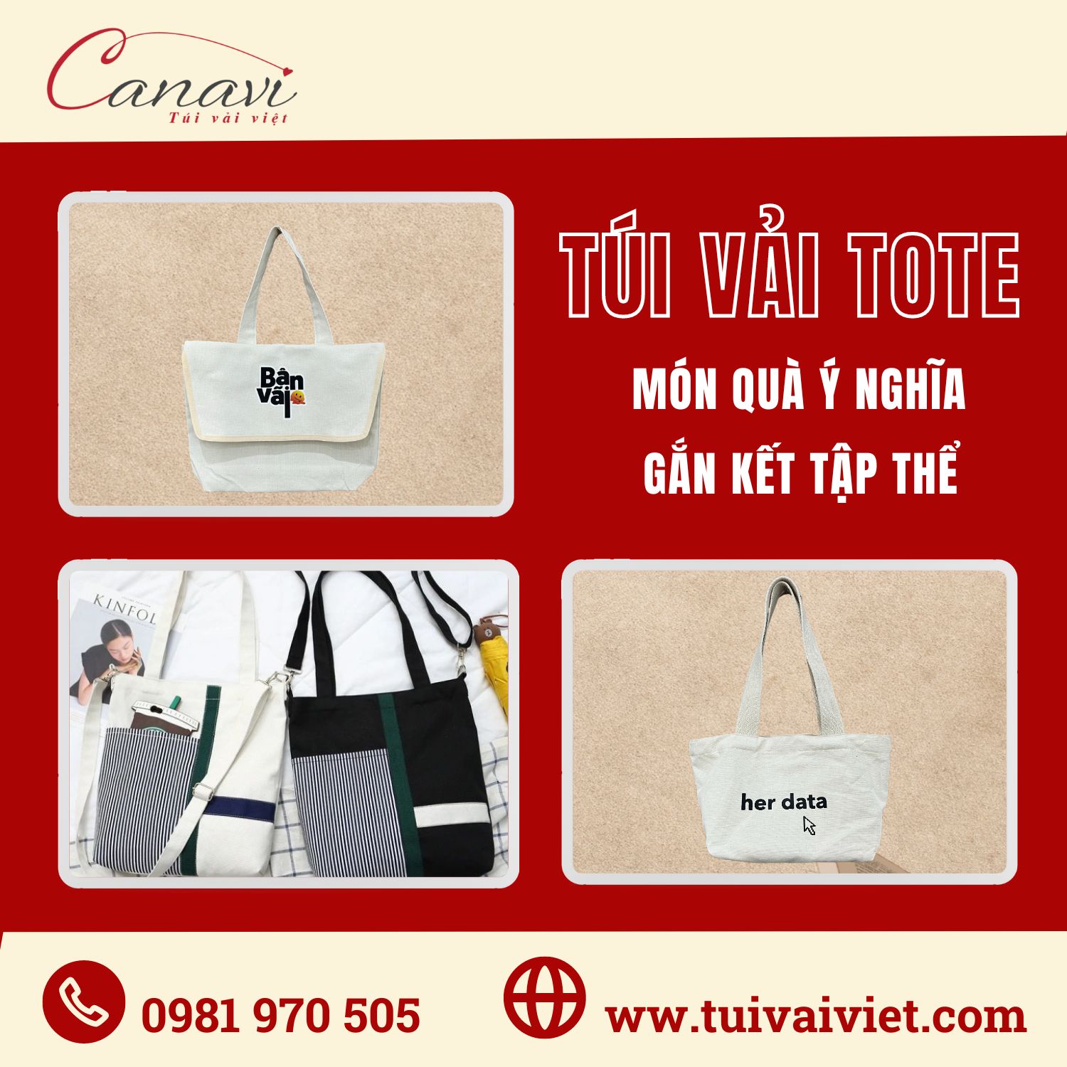 Túi vải tote - Món quà ý nghĩa gắn kết mọi thành viên trong tập thể