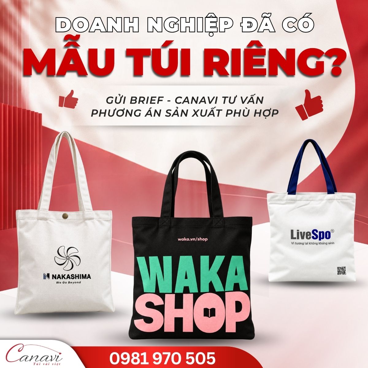 túi canvas thiết kế riêng dành cho từng doanh nghiệp