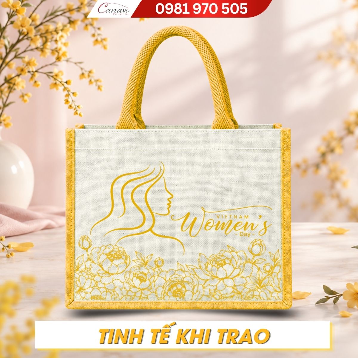 túi vải đay 20 tháng 10 tinh tế khi trao tặng