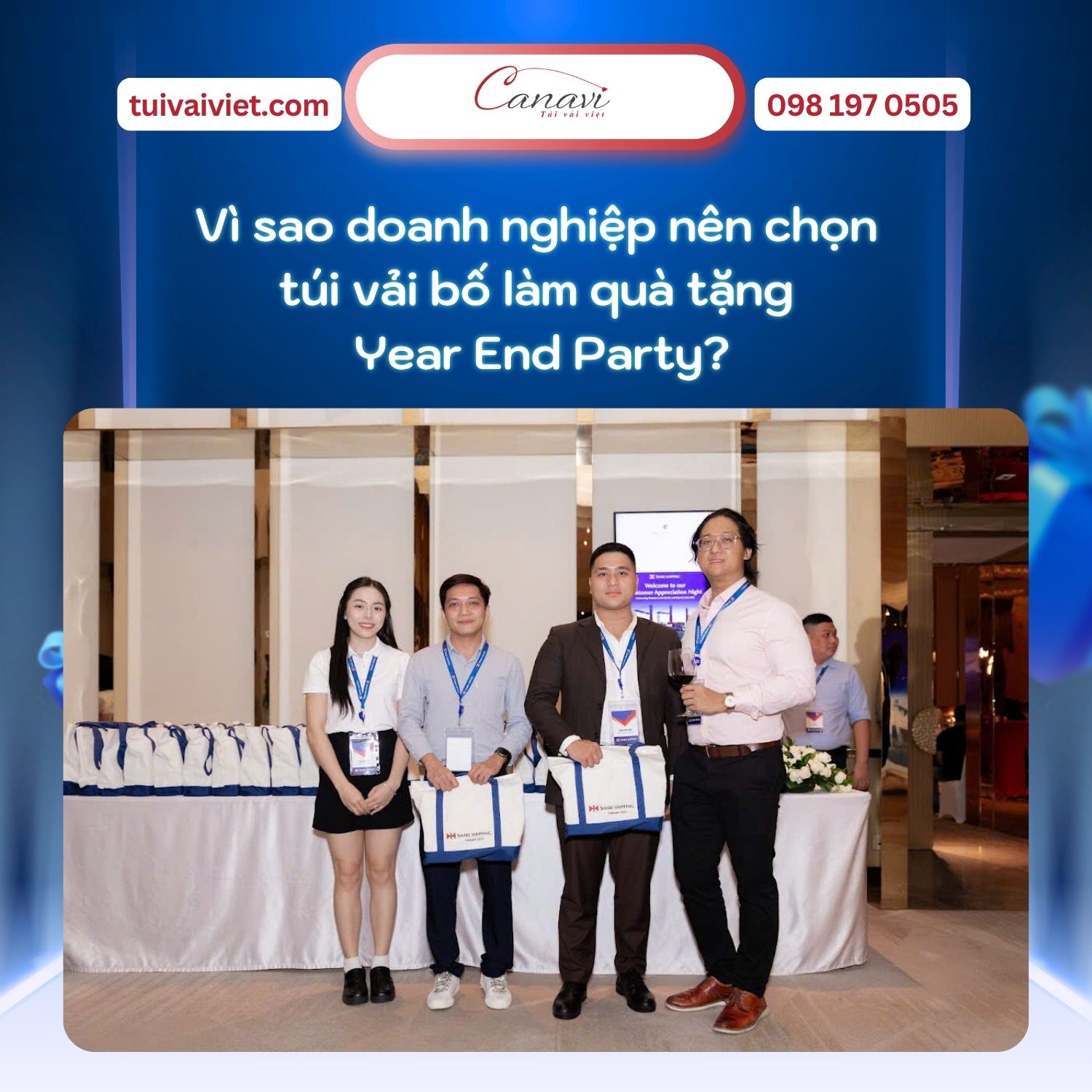 Vì sao doanh nghiệp nên chọn túi vải bố làm quà tặng Year End Party?