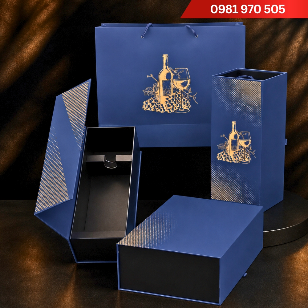 hộp đựng rượu vang Wine Bag Navy