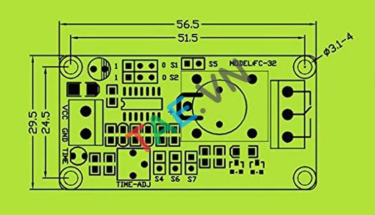 Mạch Kích Tạo Trễ Đóng Ngắt Relay 0.13 - 3700 Giây