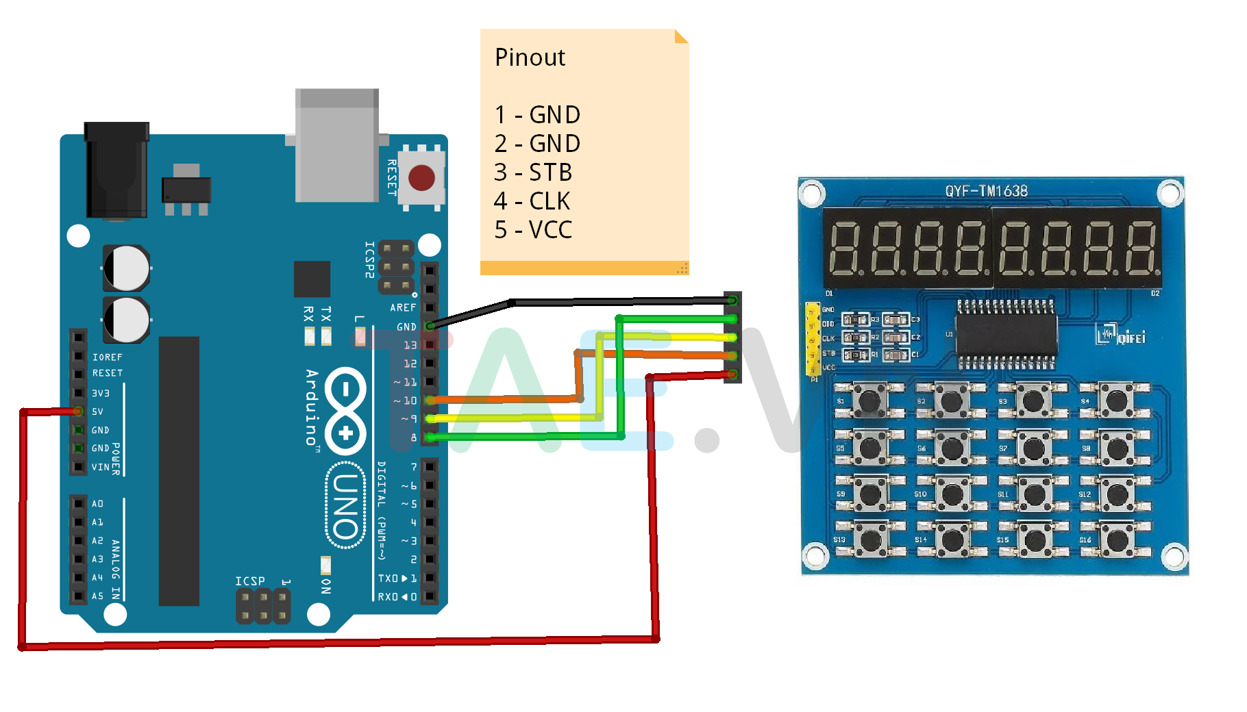Module Hiển Thị 8 Led &16 Key TM1638