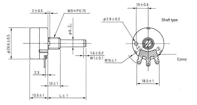 Biến trở Tokyo Tocos RV24YN20S