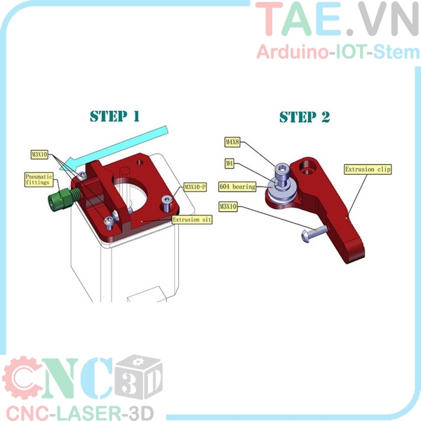 Bộ Đùn Nhựa MK8 Bowden