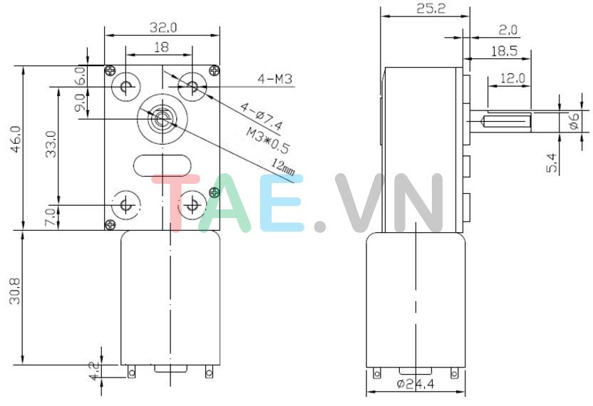 Động Cơ Giảm Tốc JGA25 370DC 12V