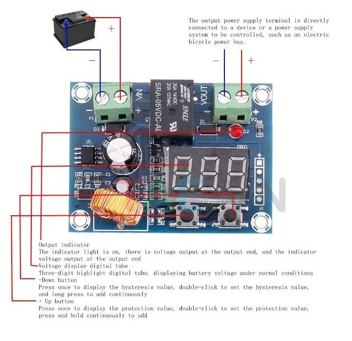 Mạch Bảo vệ Pin Acquy  Khi Nguồn Thấp XH-M609