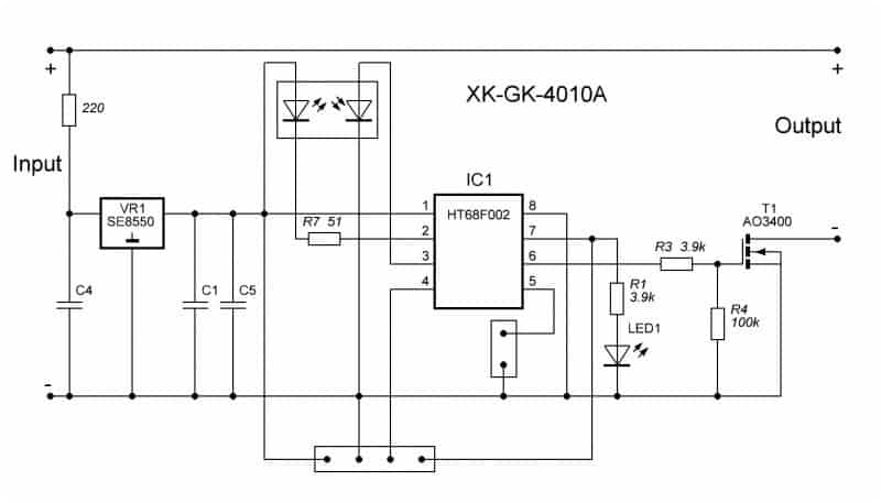 Mạch cảm ứng bật tắt LED 3A