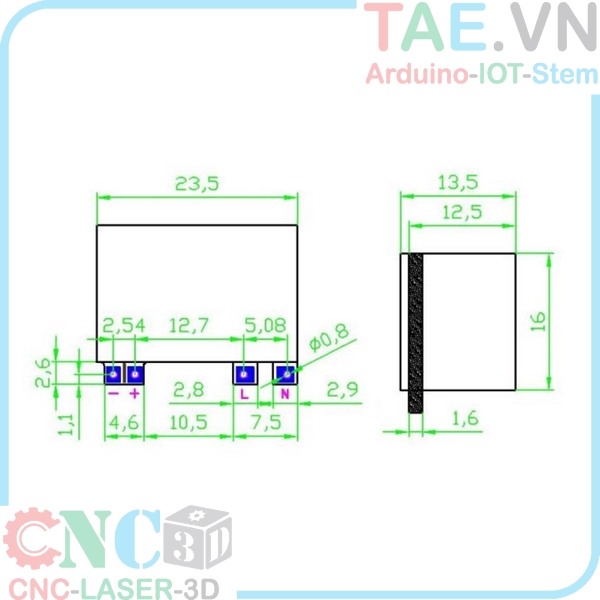 Nguồn Xung Hạ Áp 220VAC-5VDC 600mA