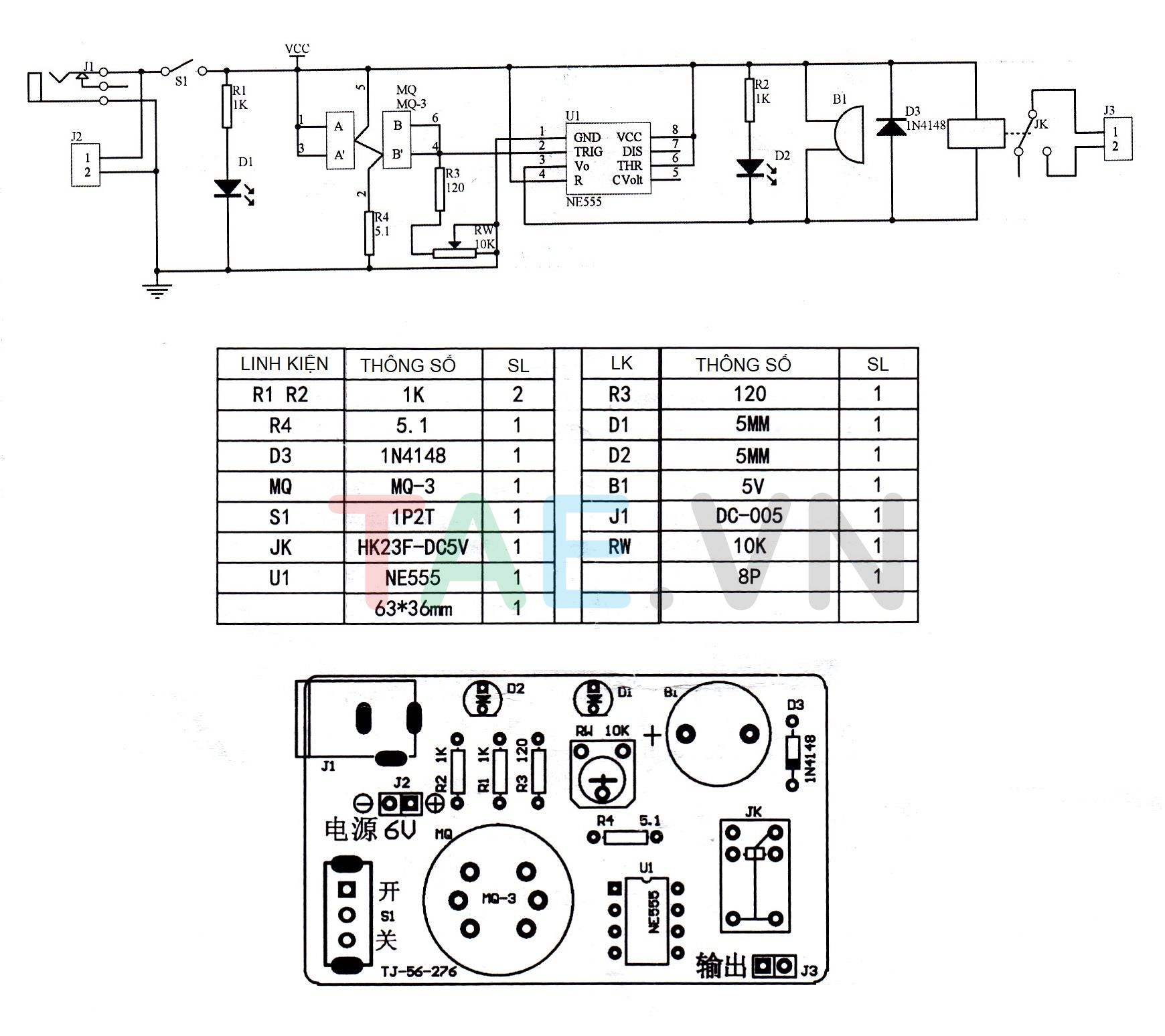 Bộ Dụng Cụ Kiểm Tra Nồng Độ Cồn MQ-3