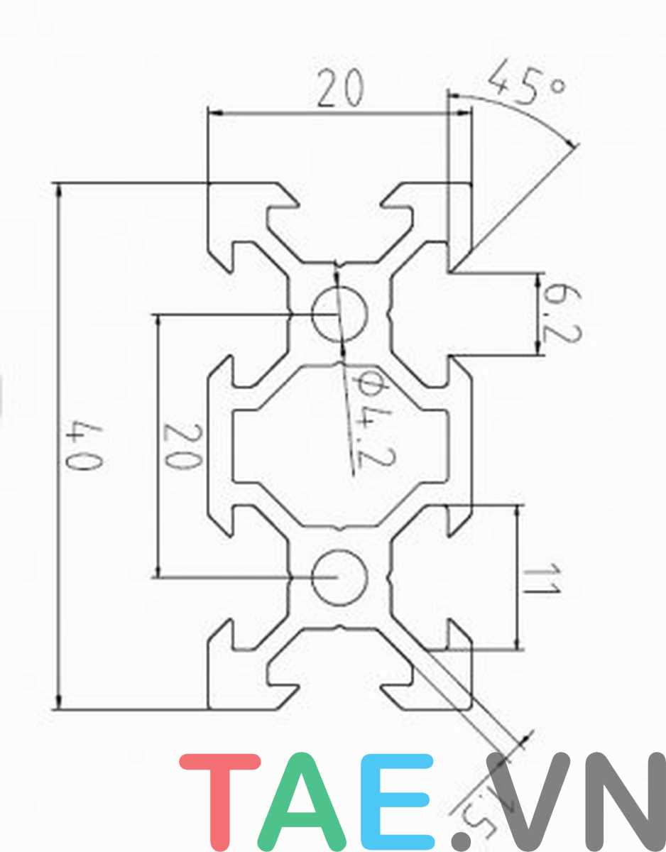 Nhôm Định Hình EU 2040 V-Slot Đen