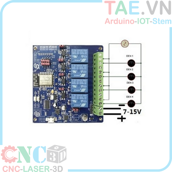 Mạch Wifi ESP8266 4 Relay 5VDC