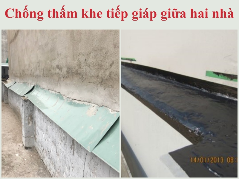 Tham khảo các phương pháp chống thấm khe tiếp giáp giữa hai nhà