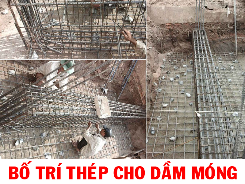 bố trí thép dầm móng nhà 2 tầng