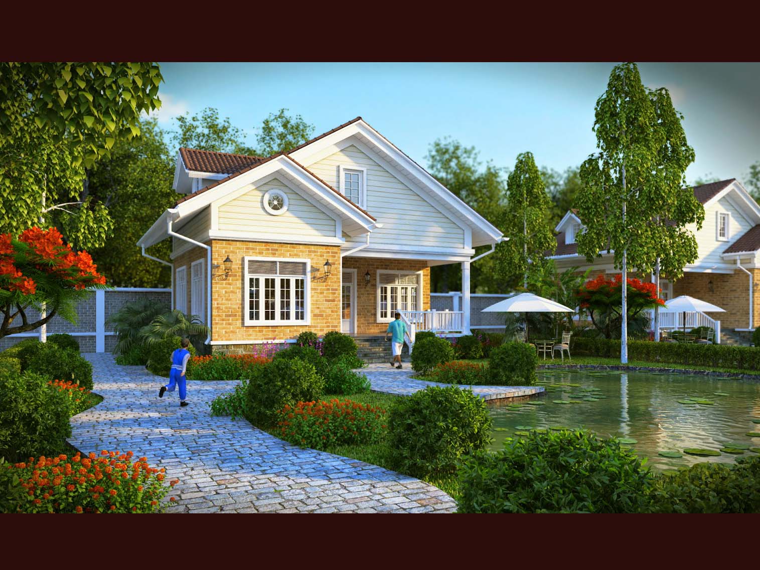 biệt thự 2 tầng có sân vườn đẹp 