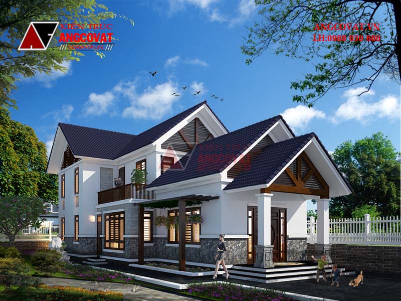 nhà có gác lửng 3 phòng ngủ