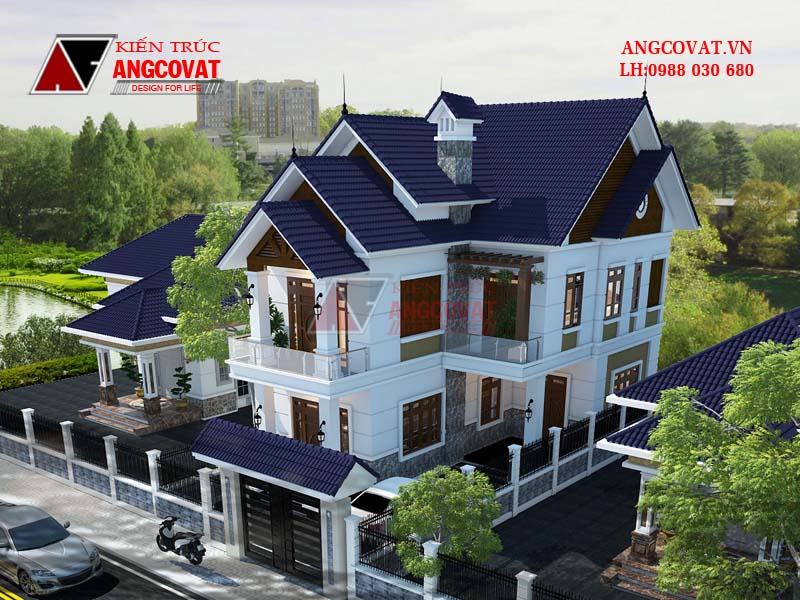 bản vẽ thiết kế nhà 2 tầng 8x15m 